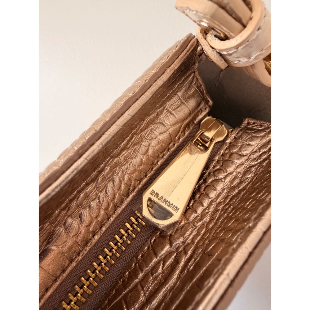 Brahmin Carrie Crossbody Bag Sunglow Dakota Snakeskin Croc Leather N67106000381 - Picture 10 of 15